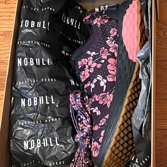 NEW IN BOX NOBULL Black and Pink Floral Women's Sneakers - Picture 10 of 12